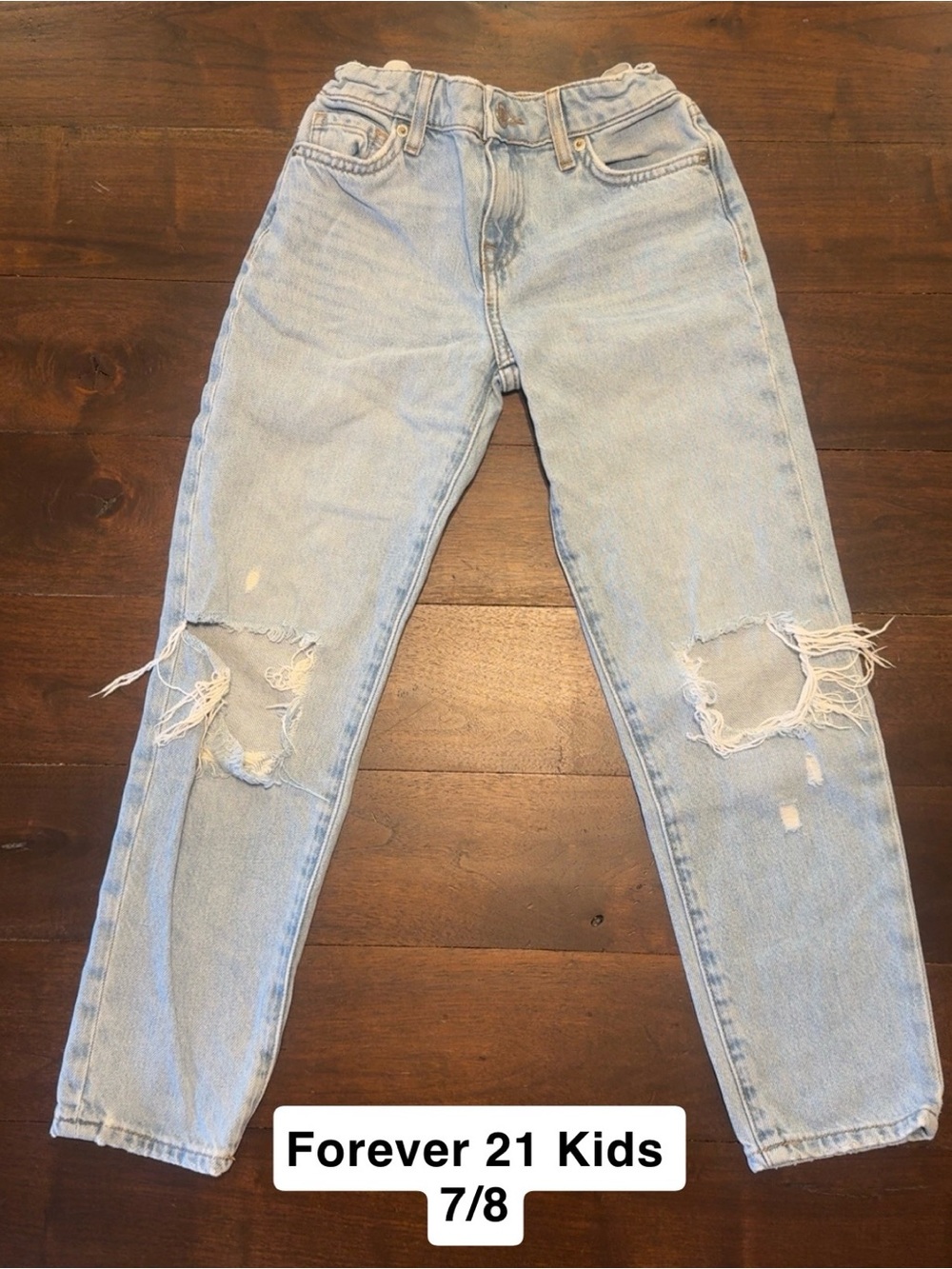 Forever 21 Light Wash Ripped Jeans